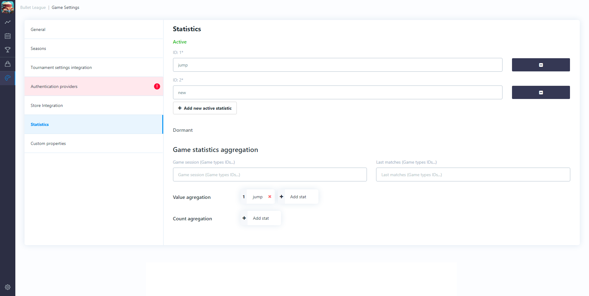 Dashboard game settings image